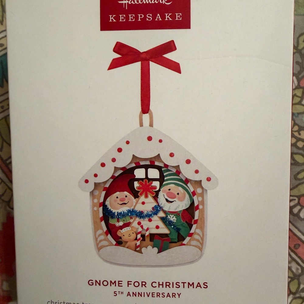 Hallmark Keepsake Gnome for Christmas Ornament - 5th Anniver. Limited edition